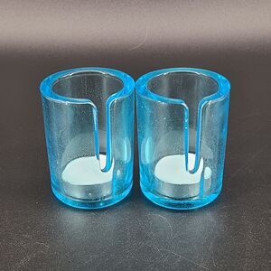 MUUTO New Nordic Tealight Candle Holder Glass Blue Set of 2